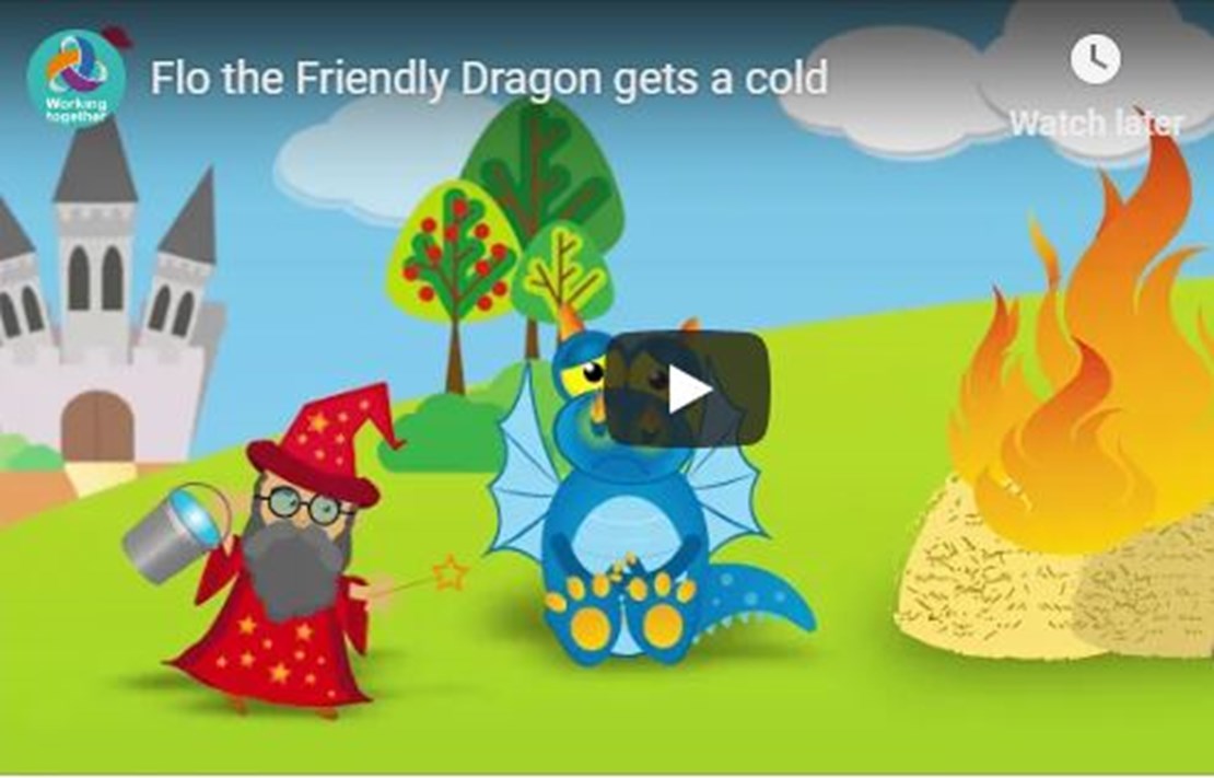 Header image for the current page Helping families to stay healthy this winter with Flo the friendly dragon
