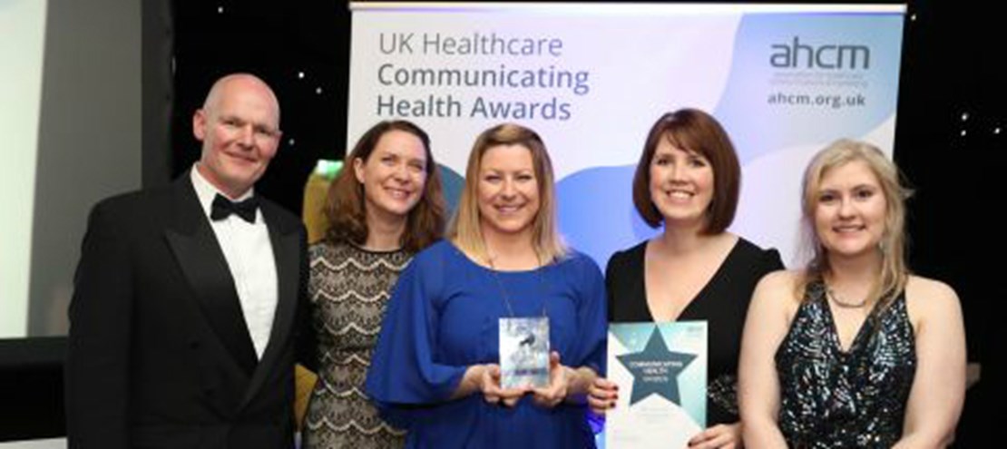 Header image for the current page Engagement, Communications and Marketing team wins prestigious AHCM award for Best Internal Communications